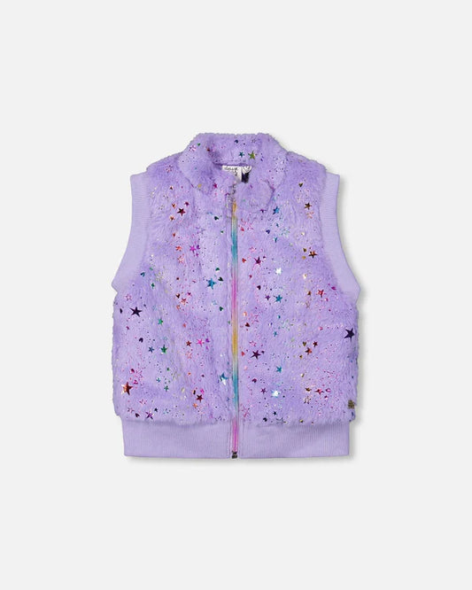 Veste sans manche en fausse fourrure On va danser H20N30