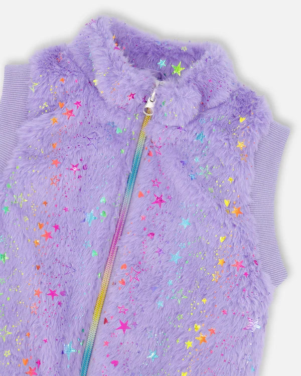 Veste sans manche en fausse fourrure On va danser H20N30