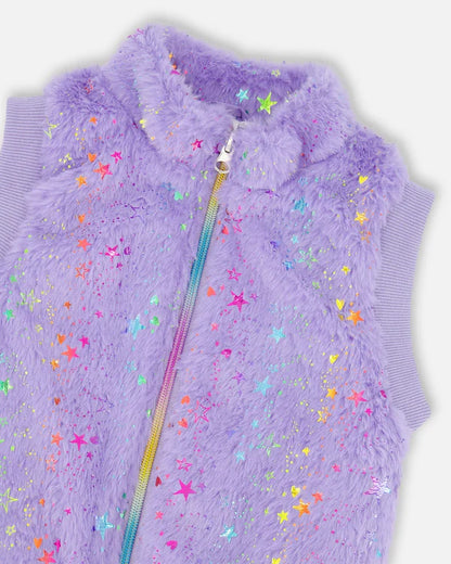 Veste sans manche en fausse fourrure On va danser H20N30