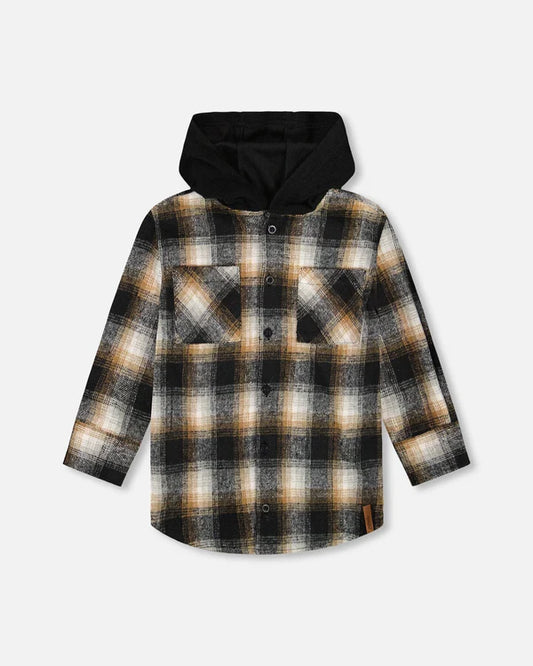 Chemise à carreau à capuchon H20U19