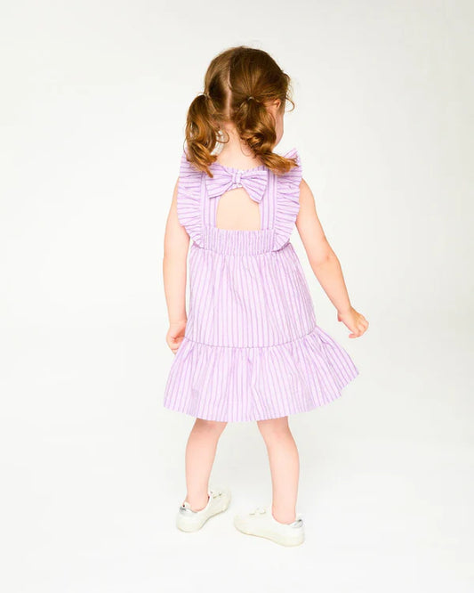 Robe à rayures lilas H30E86