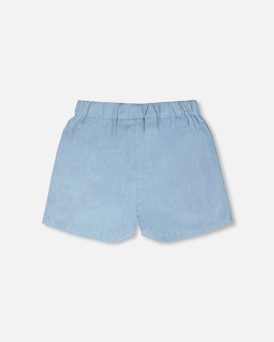 Short en chambray bleu H30G28