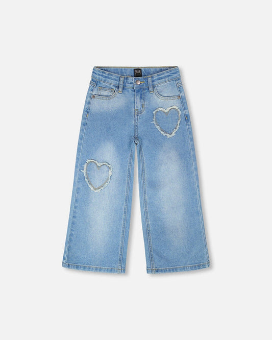 Jean à jambes larges en denim bleu clair H30YG20