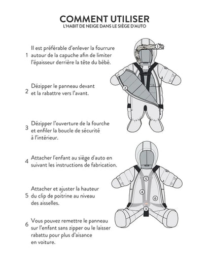 Habit de neige une-pièce à tête d'ours Caramel pour sièges d'auto et poussettes G10A602