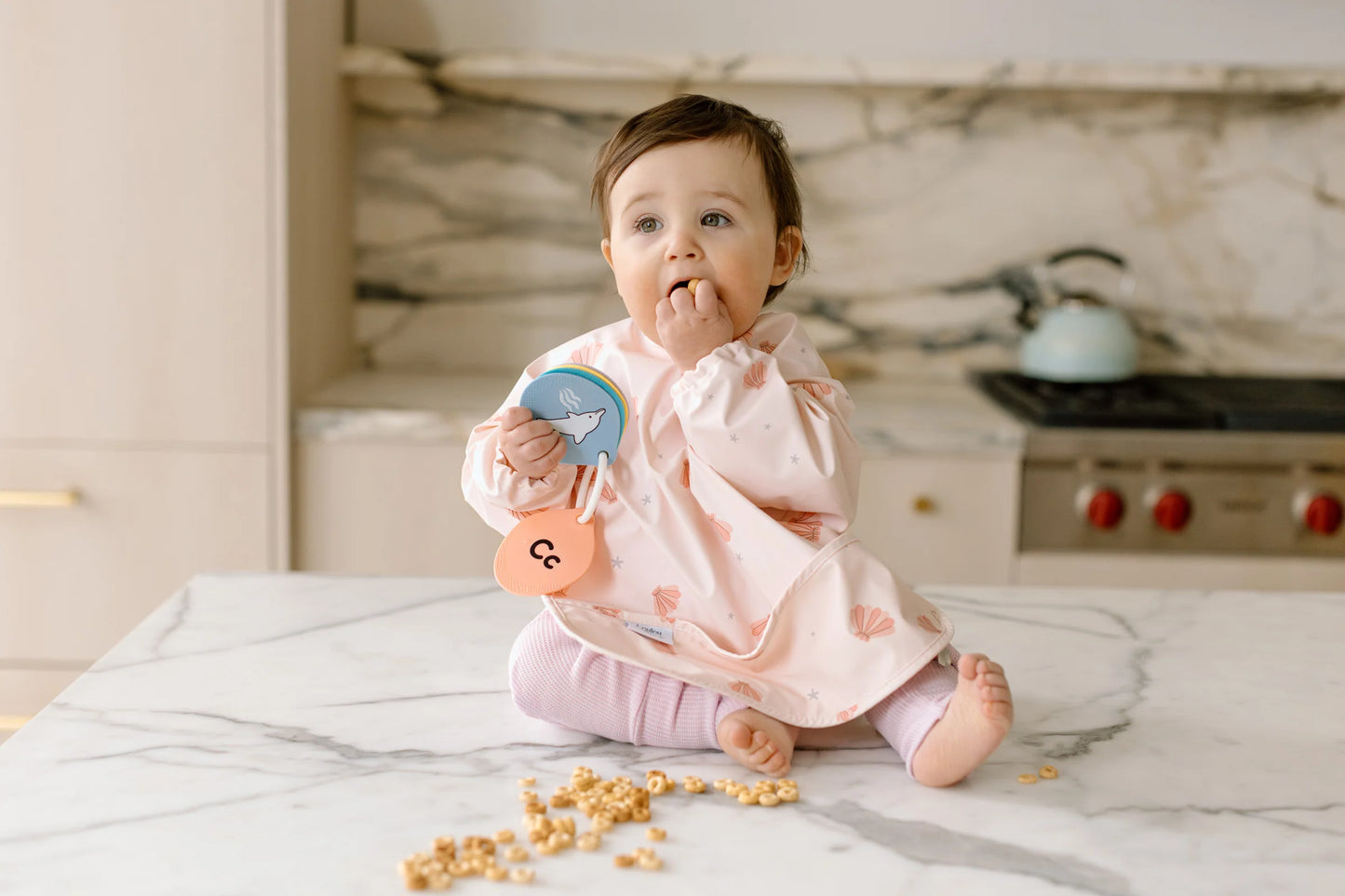 Bavoir à manches longue Coquillagesl Loulou lollipop