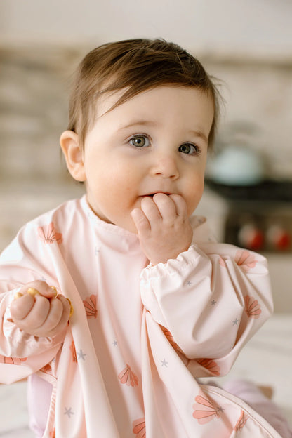 Bavoir à manches longue Coquillagesl Loulou lollipop