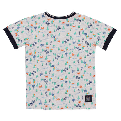 Boutique Petites Fleurs /T-shirt ivoire Cap sur la méditerranée S2401-04 / nano collection