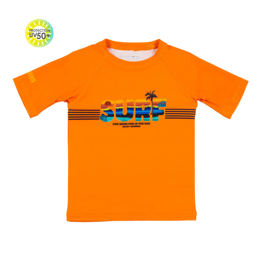 Boutique Petites Fleurs/ T-shirt maillot uv orange S24s201-05/ Nano collection