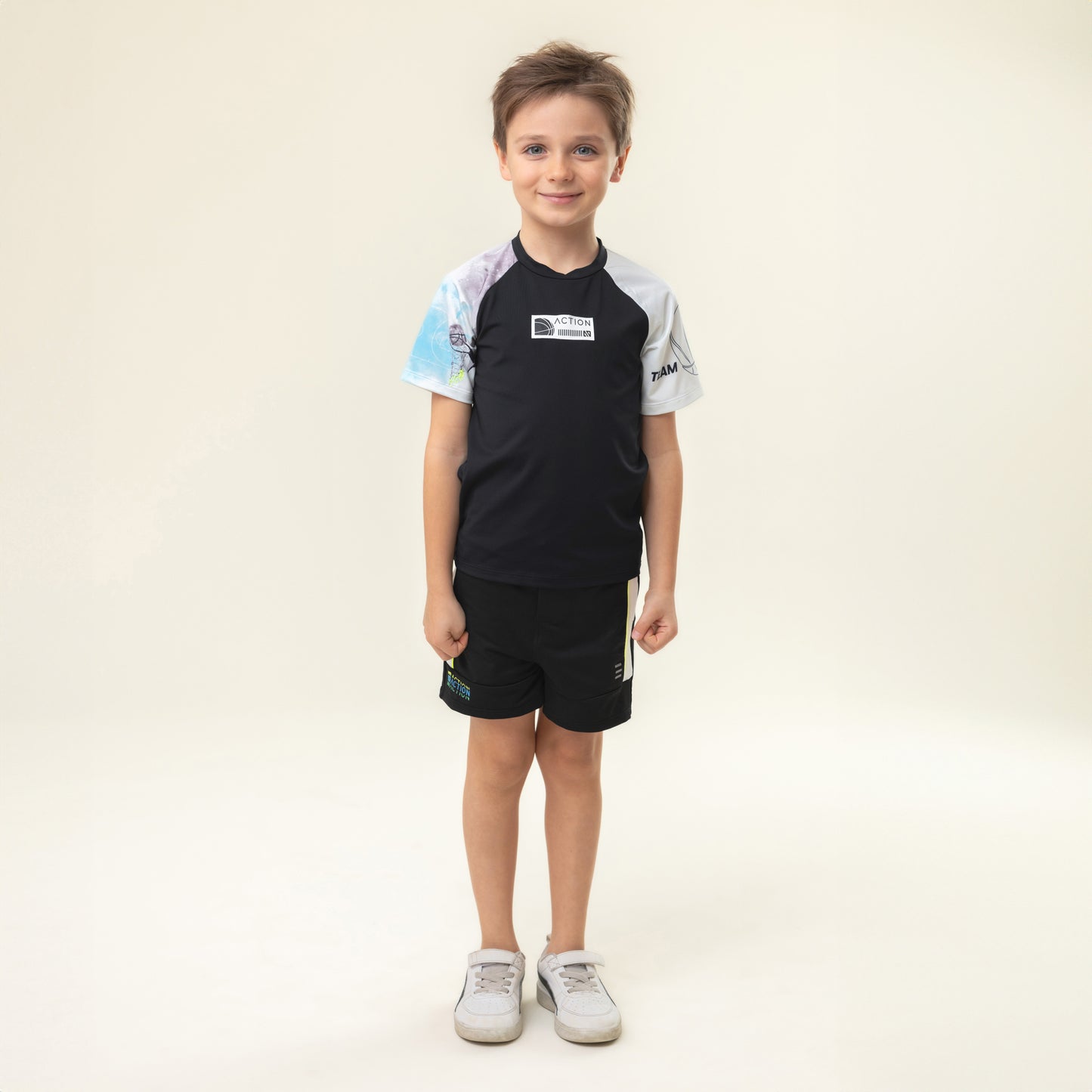 Boutique Petites Fleurs - Short noire uni athlétique Sports galactiques BSSH81 de Nano