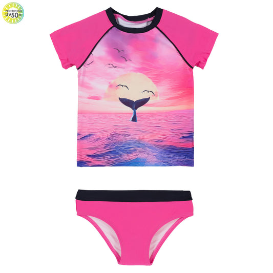 Boutique Petites Fleurs/ Maillot UV deux-pièces pour fillette Baleine S25S06/ Nano collection