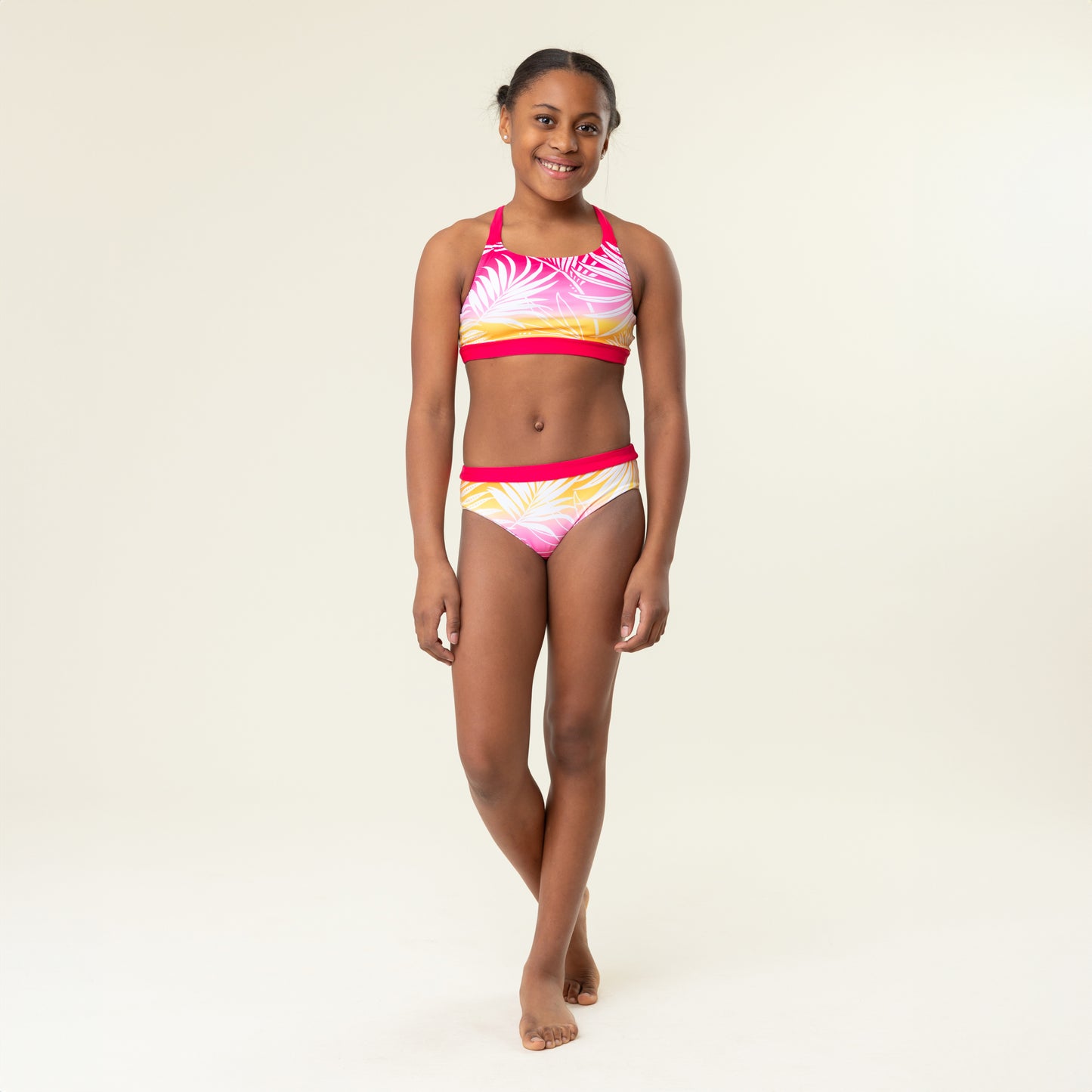 Boutique Petites Fleurs/ Maillot UV deux-pièces pour fillette fushia S25S12-01/ Nano collection