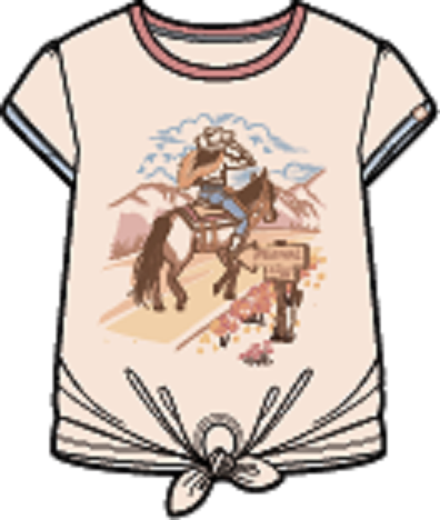 T-shirt beige Le club des cowgirls S2606-10 (prévente)