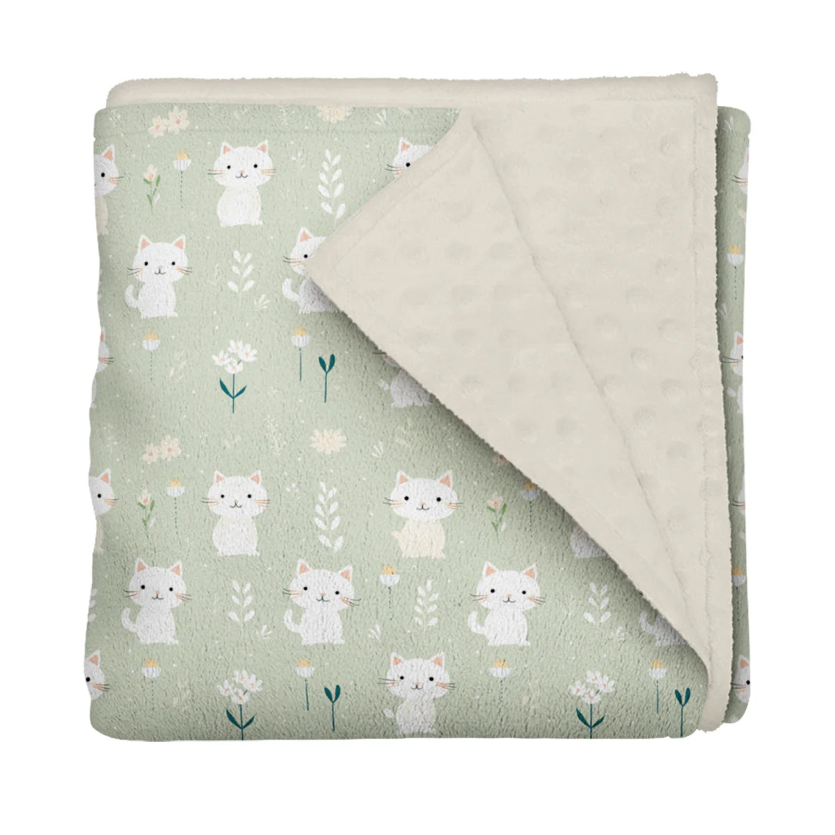 Boutique Petites Fleurs - Couverture Minky Doux chatons Oops