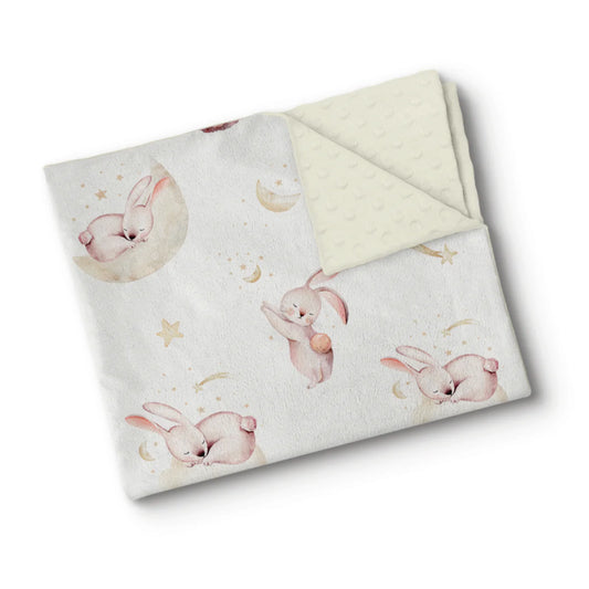 Boutique Petites Fleurs - Couverture Minky Lapins doux - Oops