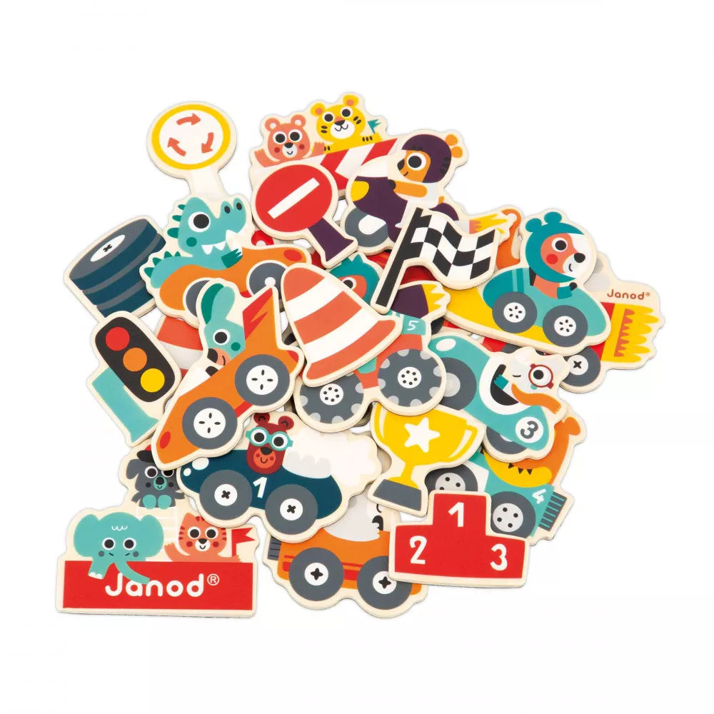 Boutique Petites Fleurs - Magnets Bolides 24 pièces Janod