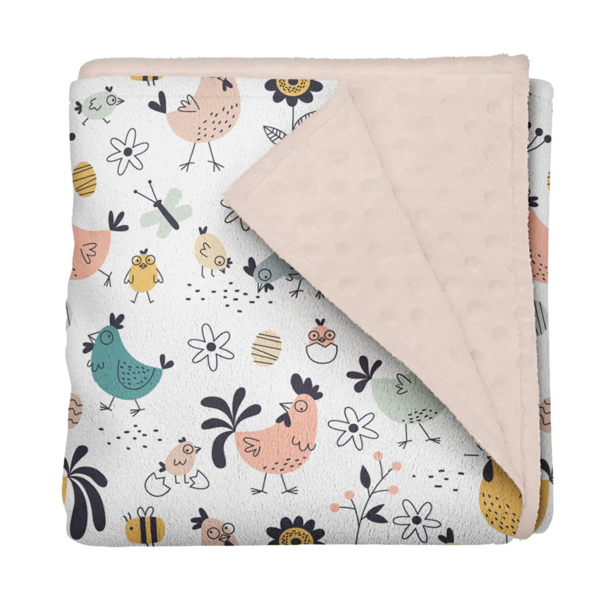 Boutique Petites Fleurs - Couverture Minky OEuf à la coque Oops