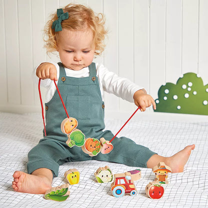 Boutique Petites Fleurs - Perles à enfiler en légumes en bois - Janod