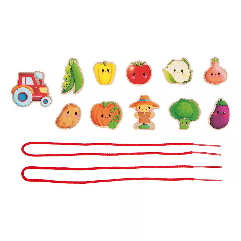 Boutique Petites Fleurs - Perles à enfiler en légumes en bois - Janod