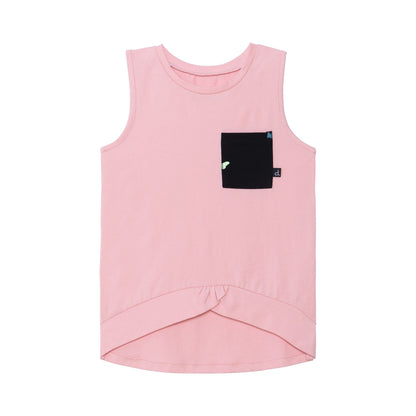 Boutique Petites Fleurs - Camisole rose pâle à poche imprimée D30H73