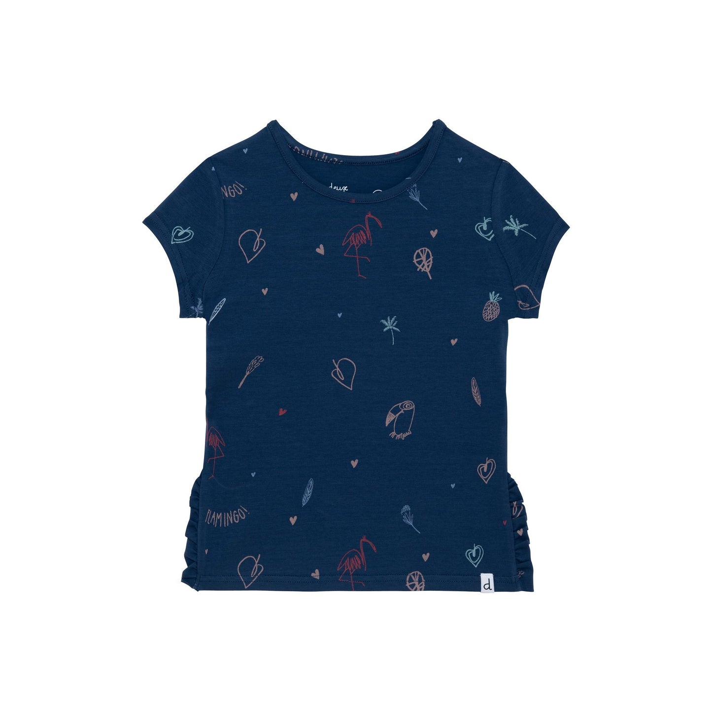 T-Shirt en coton biologique marine flamingo D30I71