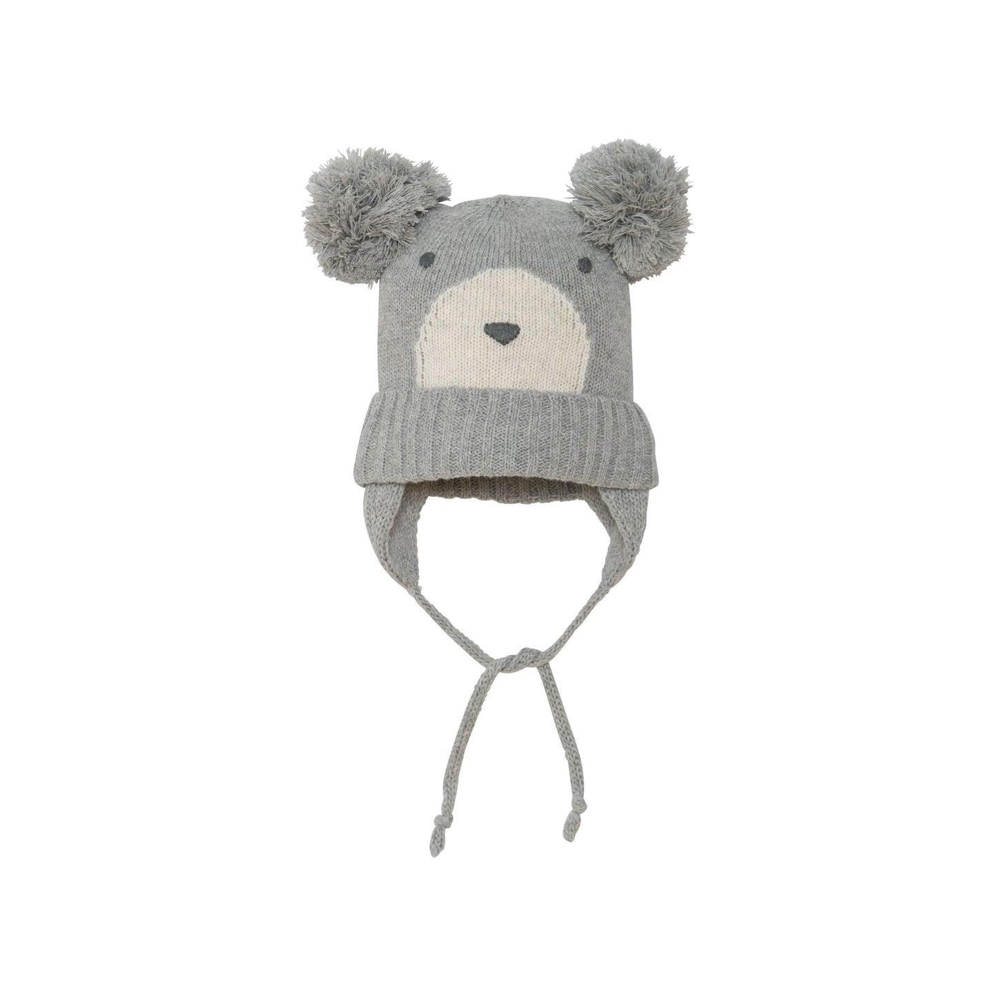 Chapeau d'hiver Animaux des bois gris chiné à oreilles pour bébés E10ZA02