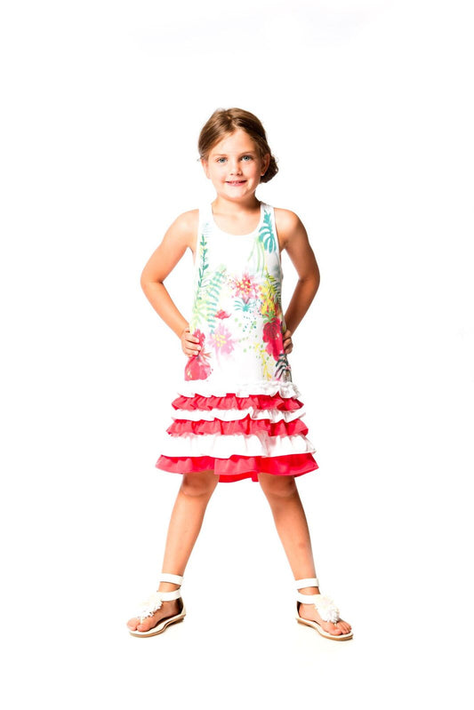 Robe Fleurs corail I93