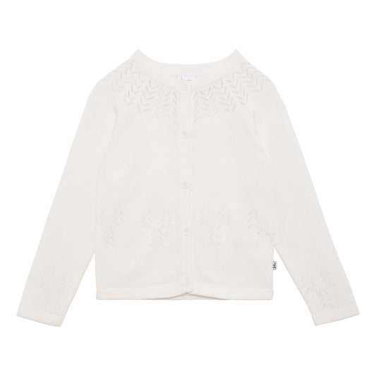 Boutique Petites Fleurs - Veste en tricot blanche E30ET31 - Deux par Deux