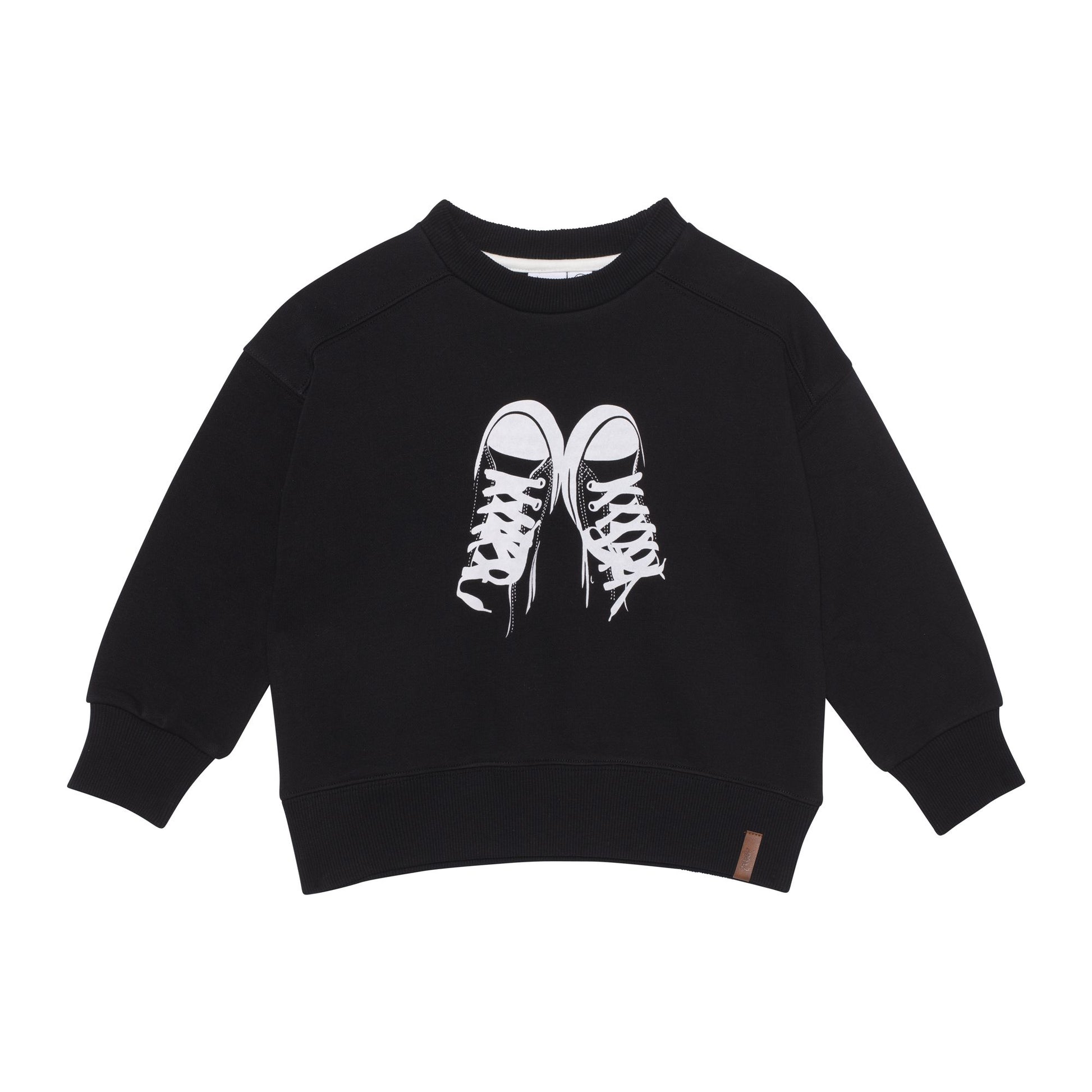 Boutique Petites Fleurs - Sweatshirt en molleton français noir E30U30 - Deux par Deux