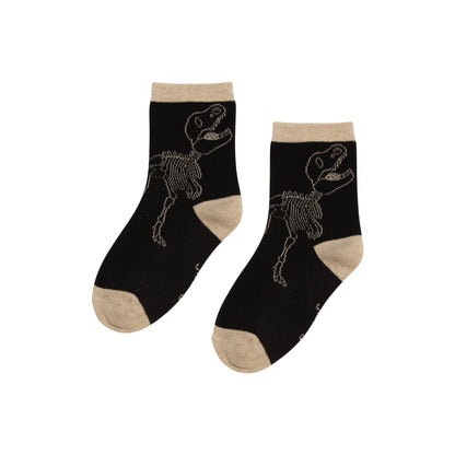 Chaussettes noires avec imprimé de T-Rex E30YBS