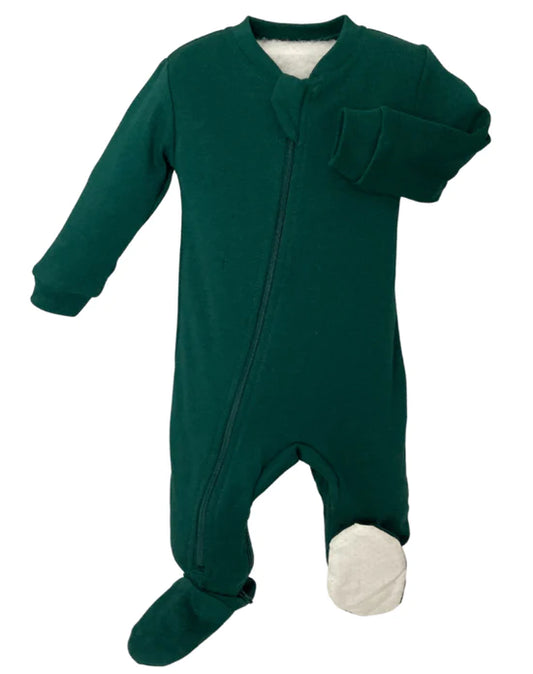 Boutique petites fleurs - Pyjama pour bébé et prématuré Vert foret - Zippyjamz