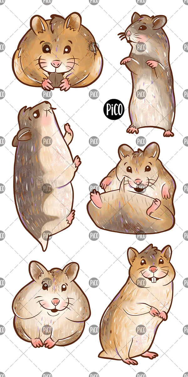 Boutique Petites Fleurs - Tatouage temporaire Pooky le hamster et ses amis / pico-287