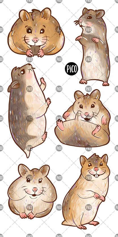 Boutique Petites Fleurs - Tatouage temporaire Pooky le hamster et ses amis / pico-287