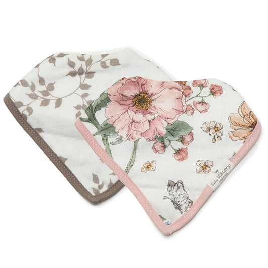 Bavoirs Bandana Mousseline Paquet de 2 - Jardin Secret