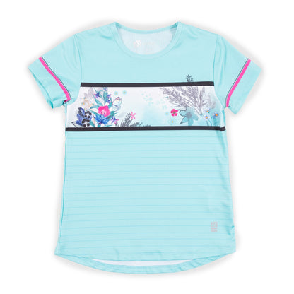 Boutique Petites Fleurs - tshirt athlétique Turquoise Envole Toi S23A82-01
