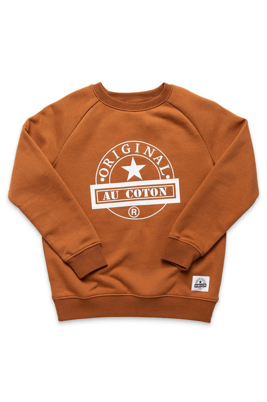 Chandail unisexe en coton ouaté Cognac -enfant