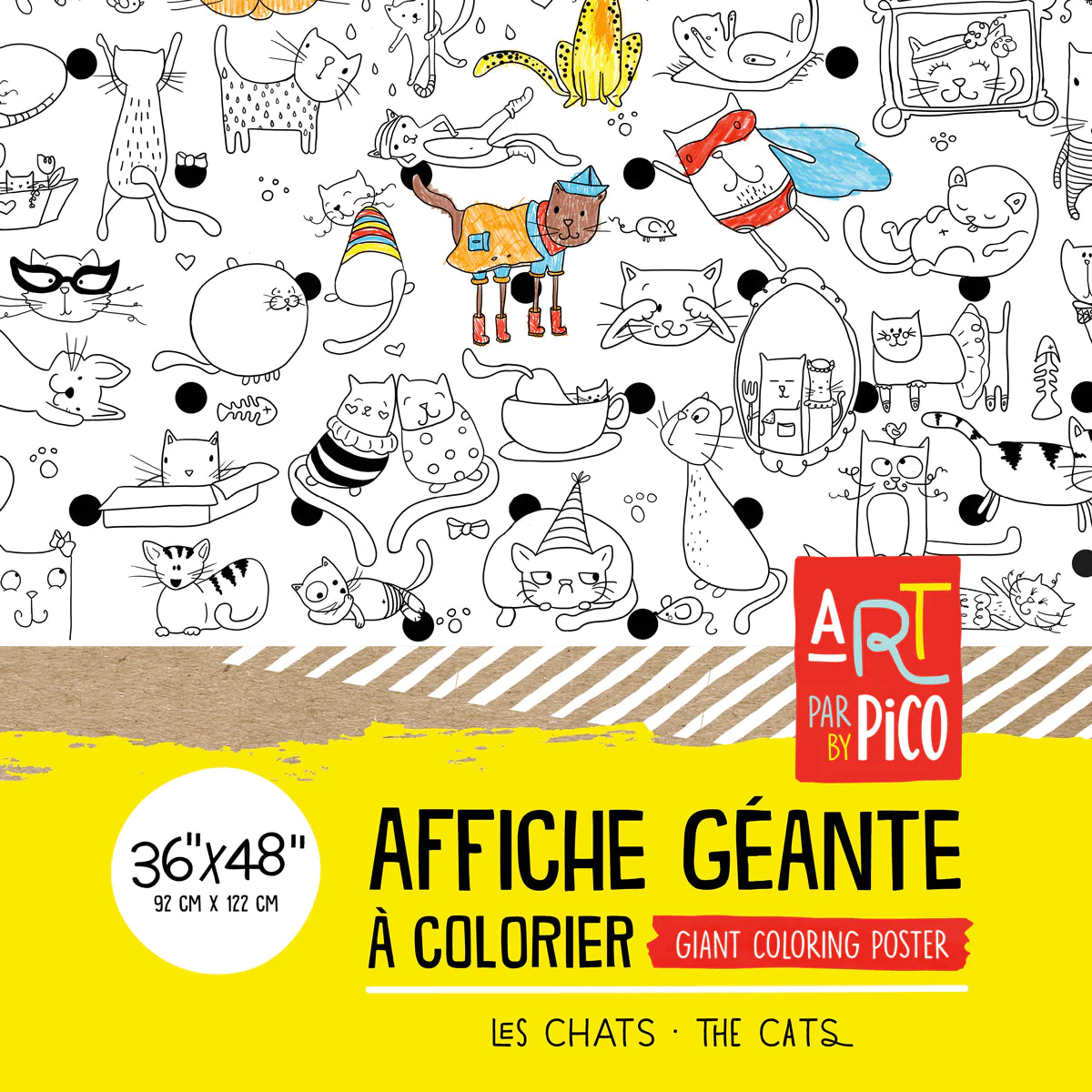 Boutique Petites Fleurs - Coloriage Géant - Les chats Pico-501 - Picotatoo