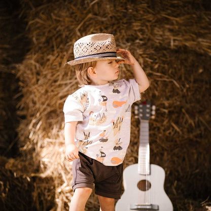 Boutique Petites Fleurs - Ensemble t-shirt imprimé pirate et short en french terry D30R12