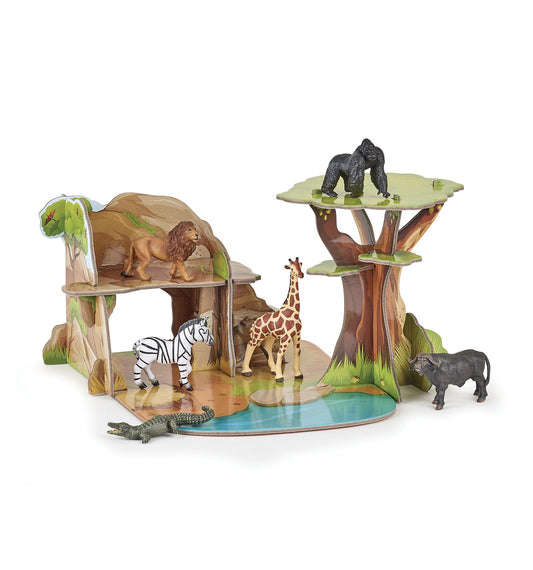 Ensemble Papo mini Savane et 6 figurines