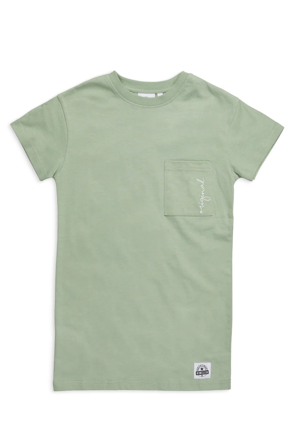 Robe T-shirt à poche Original au coton Enfant Vert Laurier