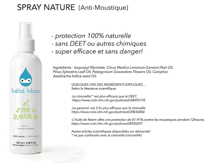 Spray nature de bébé hibou (chasse moustique)
